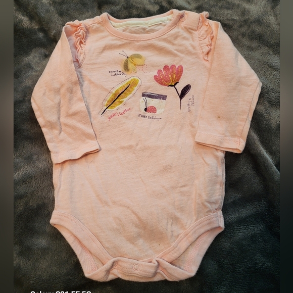 🩷 3/$15 Girls (3-6M) 5-Piece Onesies Bundle 4 Long Sleeve, 1 Short Sleeve, EUC - Picture 12 of 12